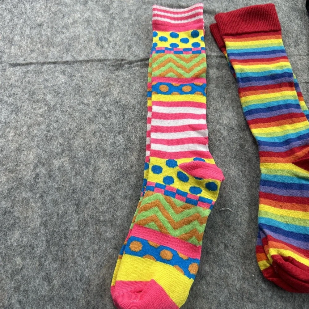 5 Pairs of Ladies' Stretch Socks size 9-11 Multicolored Stripes Geometric‎